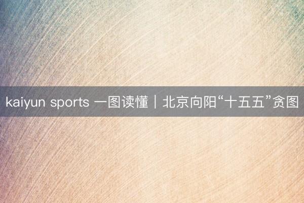 kaiyun sports 一图读懂｜北京向阳“十五五”贪图