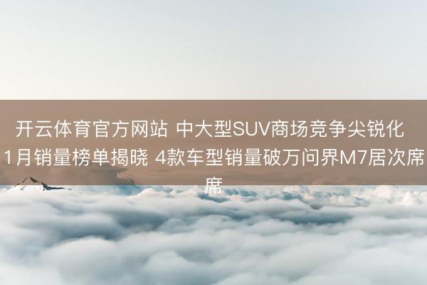 开云体育官方网站 中大型SUV商场竞争尖锐化 1月销量榜单揭晓 4款车型销量破万问界M7居次席
