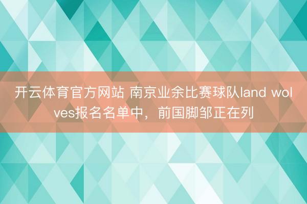 开云体育官方网站 南京业余比赛球队land wolves报名名单中，前国脚邹正在列