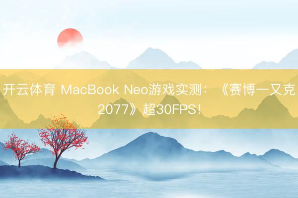 开云体育 MacBook Neo游戏实测：《赛博一又克2077》超30FPS！