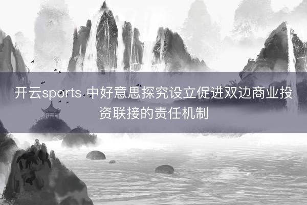 开云sports 中好意思探究设立促进双边商业投资联接的责任机制