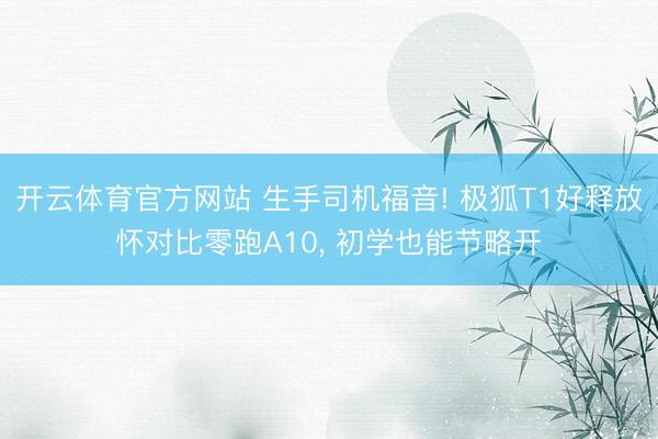 开云体育官方网站 生手司机福音! 极狐T1好释放怀对比零跑A10， 初学也能节略开