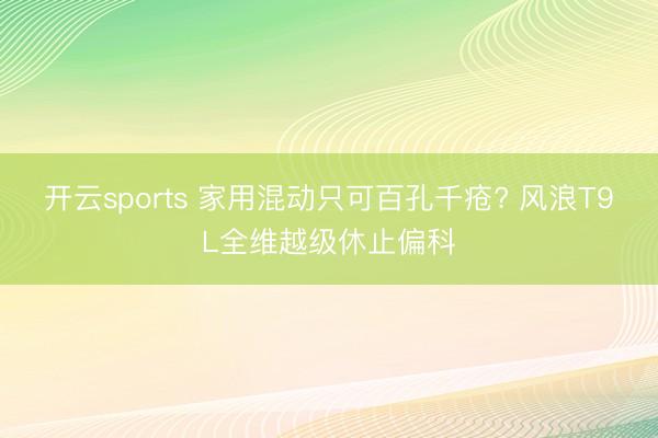 开云sports 家用混动只可百孔千疮? 风浪T9L全维越级休止偏科