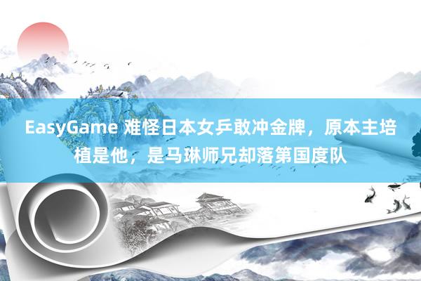 EasyGame 难怪日本女乒敢冲金牌,原本主培植是他,是马琳师兄却落第国度队