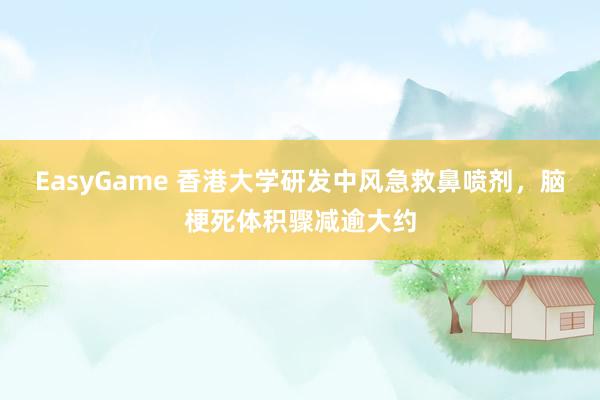 EasyGame 香港大学研发中风急救鼻喷剂,脑梗死体积骤减逾大约