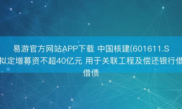易游官方网站APP下载 中国核建(601611.SH)拟定增募资不超40亿元 用于关联工程及偿还银行借债