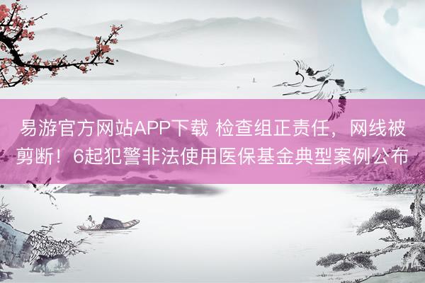 易游官方网站APP下载 检查组正责任,网线被剪断!6起犯警非法使用医保基金典型案例公布
