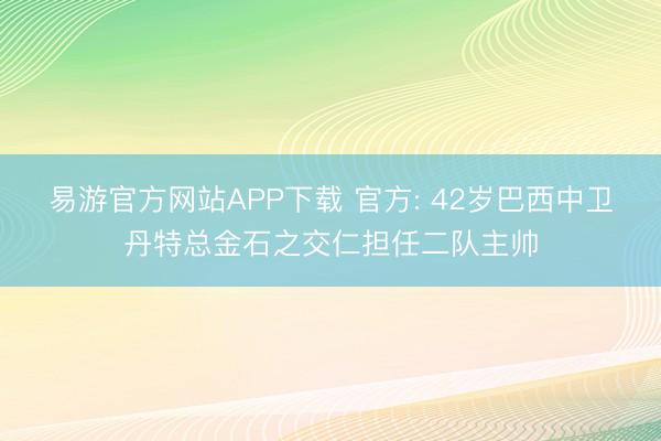 易游官方网站APP下载 官方: 42岁巴西中卫丹特总金石之交仁担任二队主帅