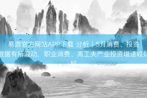 易游官方网站APP下载 分析｜5月消费、投资数据有所波动，职业消费、高工夫产业投资增速较好